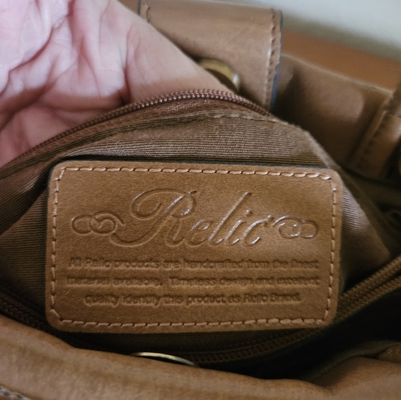 Vintage Relic By Fossil Light Brown Woven Leather Purse. - Picture 4 of 10